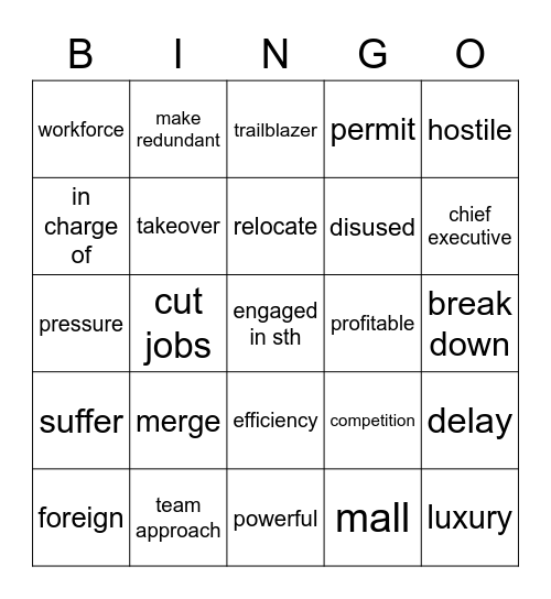 ML Interm U3 Bingo Card