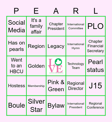 AKA Bingo Card