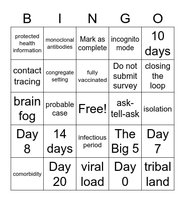 Strike Team 1 Bingo Card