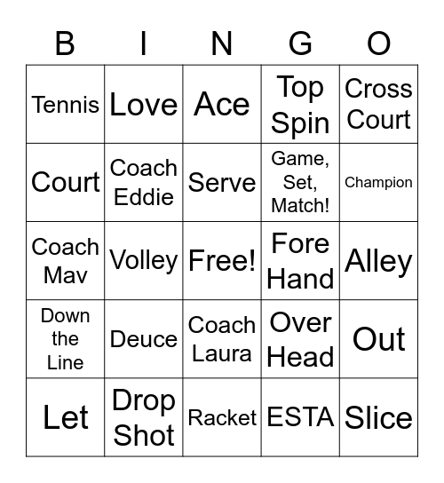 ESTA Bingo Card