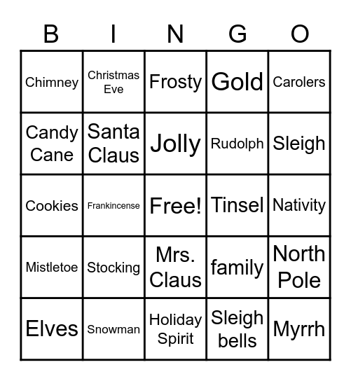 Christmas Bingo Card