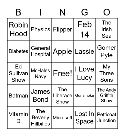 Gm 9 Jan 22 Trivia one line Bingo Card