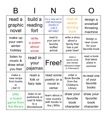 Kids' Winter Bingo! Bingo Card