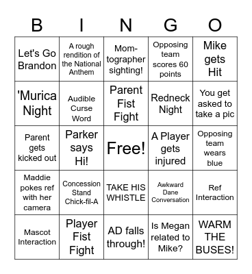 Basketball Bingo!!! Bingo Card