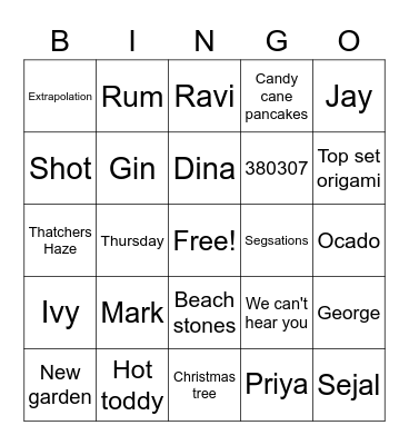 Crimbingo! Bingo Card