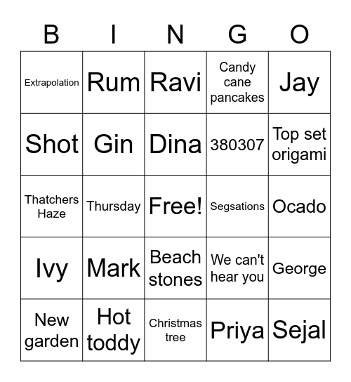 Crimbingo! Bingo Card
