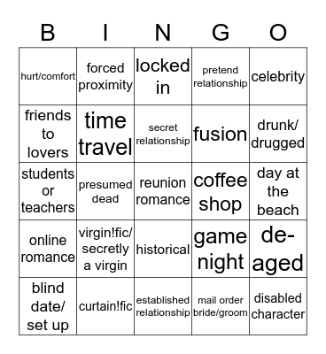 Tropes Bingo Card