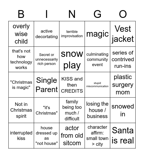 It's a Lifetime Christmas BINGO! Bingo Card