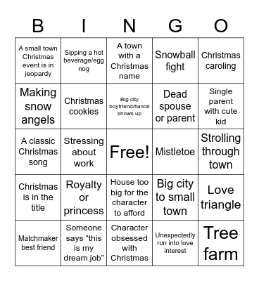Hallmark Bingo Card