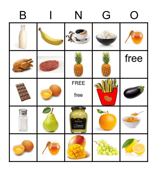 FOOD Bingo Card