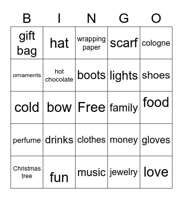 Christmas Eve @ the Wilson’s Bingo Card