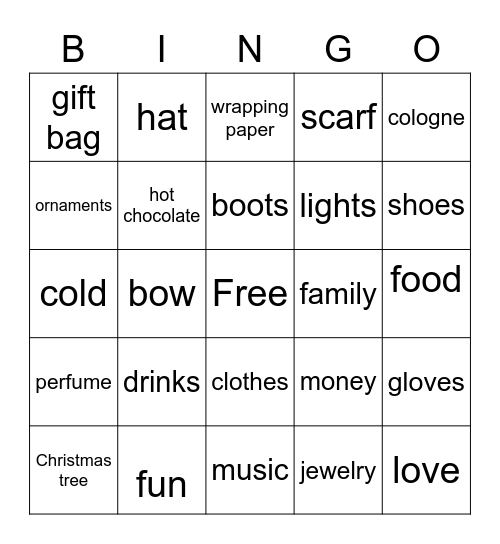 Christmas Eve @ the Wilson’s Bingo Card