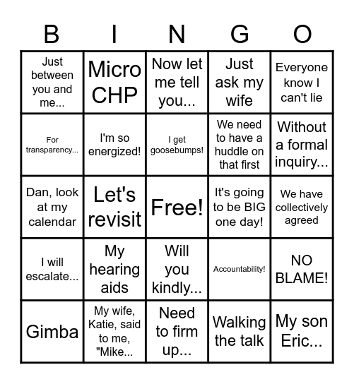 Butthead Bingo Card