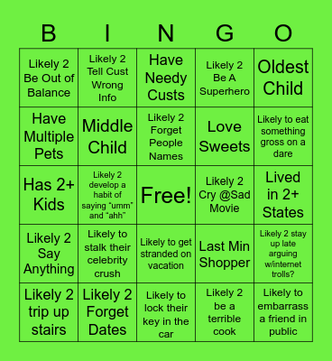 ETX Xmas Party 2021 Bingo Card