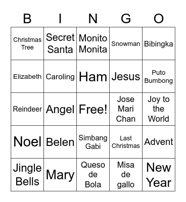 Bingo Pamasko Bingo Card