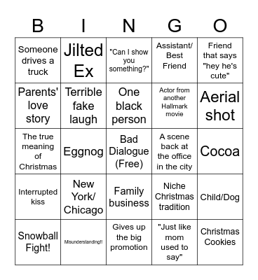 Hallmark Bingo Card