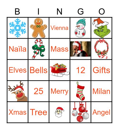 ORIGINAL 6 - CHRISTMAS BINGO Card