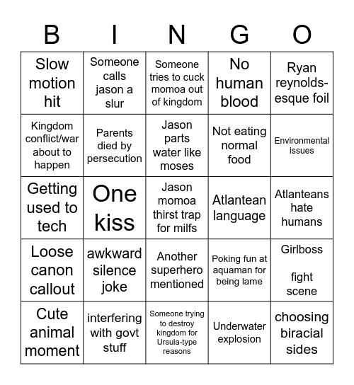 AquaMaleWife Bingo Card