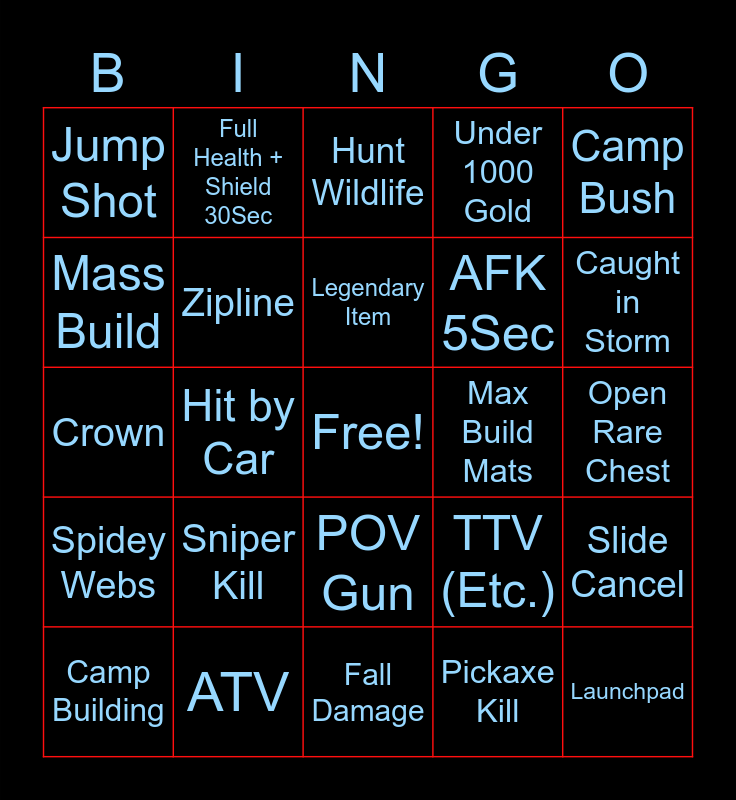 Phantom Forces Bingo Card