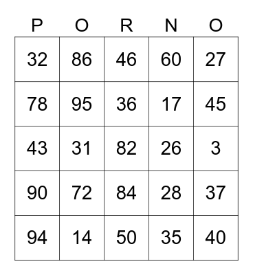 Let's have Fun Bingo Card