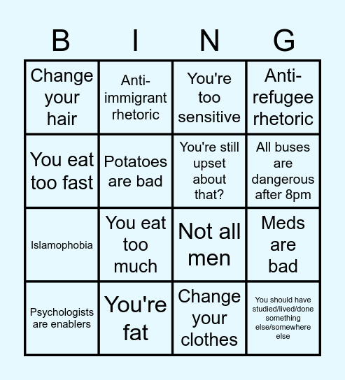 It ain't Christmas without some family drama Bingo Card