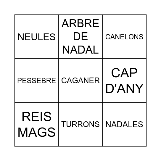 BINGO DE NADAL Bingo Card