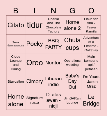 Hai Bingo Card