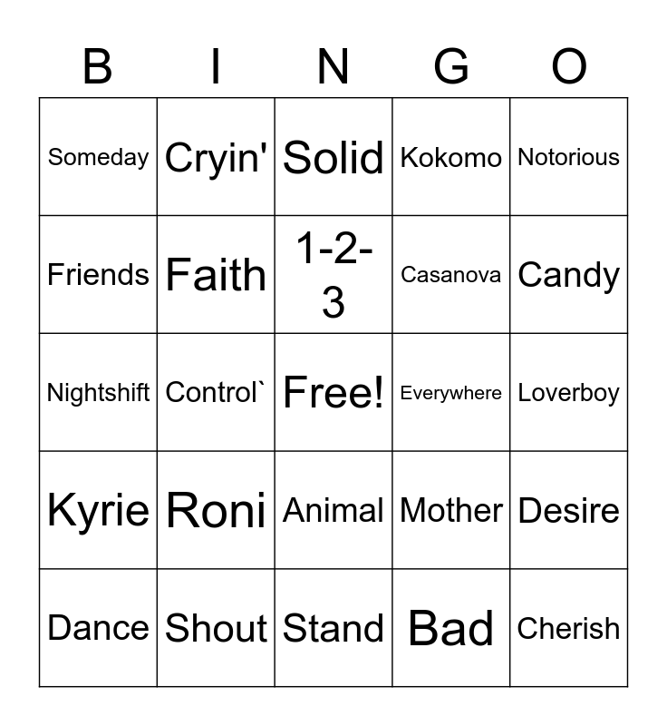 one-word-80s-hits-bingo-card