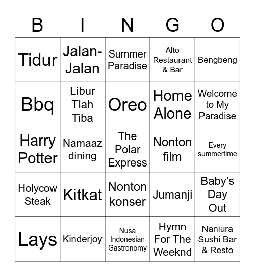 Bingo Card