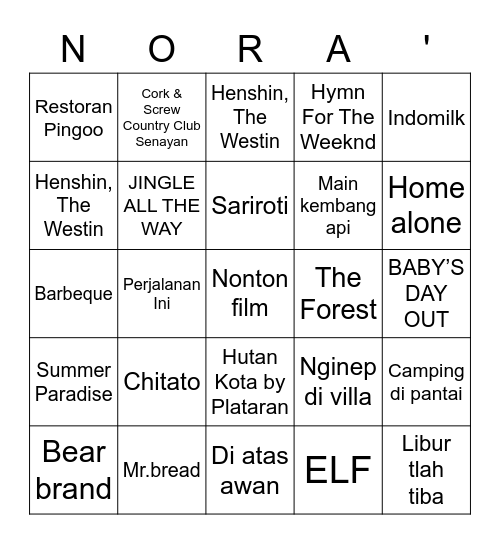 Bingo Card