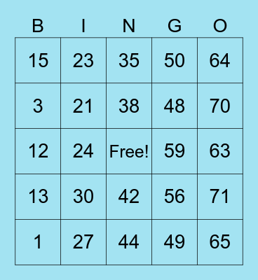 Salud's Day Bingo Card