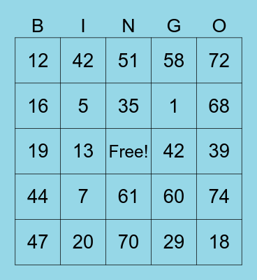 Salud's Day Bingo Card