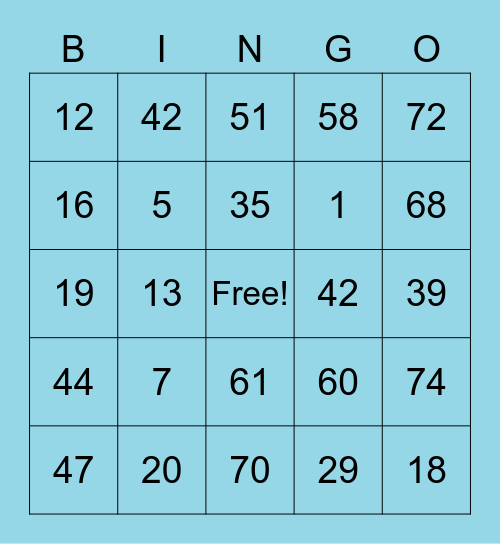 Salud's Day Bingo Card