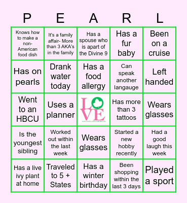 Get to Know You Bingo Card