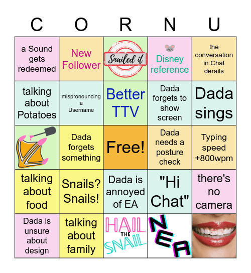 Dadaaneas Stream Bingo Card