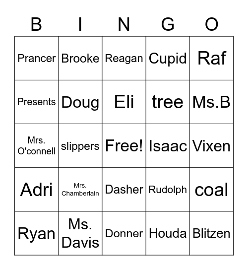 Block A Bingo Card