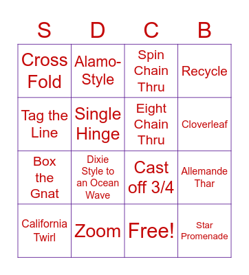 Square Dance Call Bingo Card