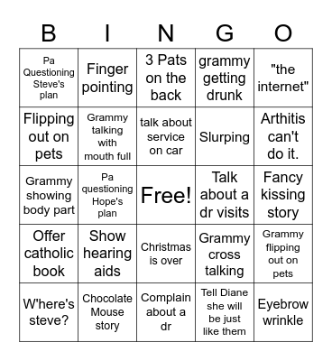 Holiday Bingo Card