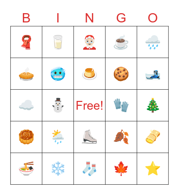 Winter Bingo Card