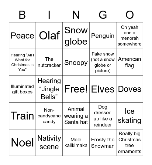 Tacky Christmas lights bingo Card