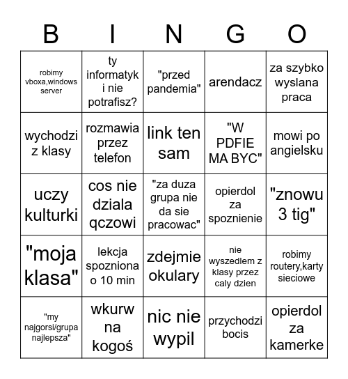 QCZ bingo Card