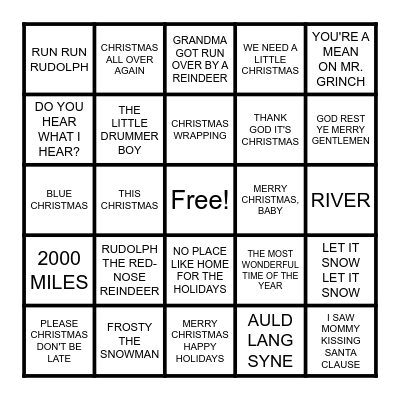 MORE CHRISTMAS Bingo Card