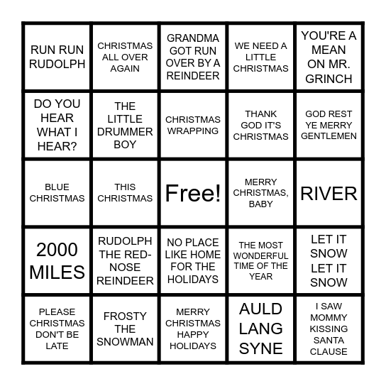 MORE CHRISTMAS Bingo Card