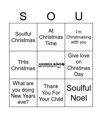 JukeBox Bingo Soulful Holiday Bingo Card