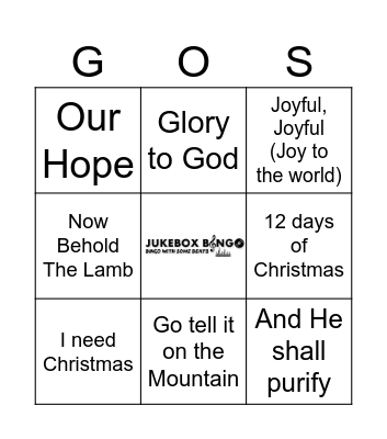 JukeBox Bingo Gospel of Christmas Bingo Card