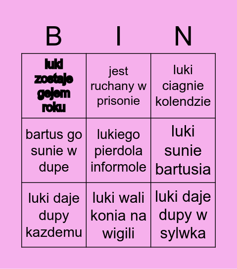 kalendarz adwentowy geja osmana Bingo Card