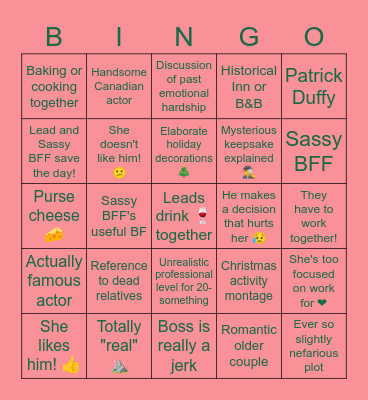 Hallmark Movie Bingo Card