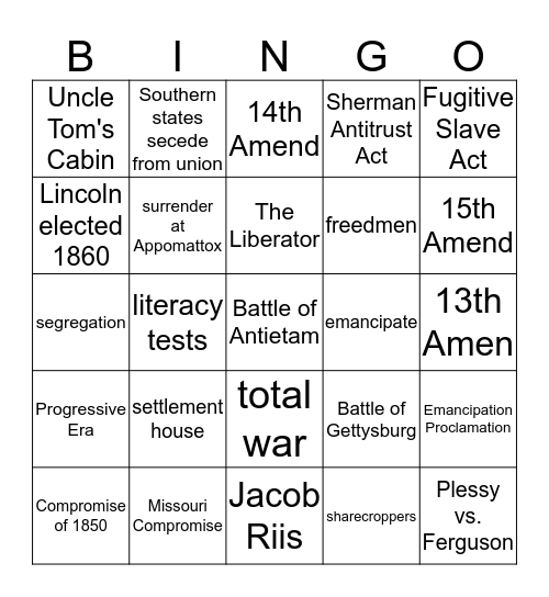 SS REVIEW Bingo Card