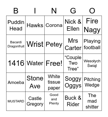 ROHAN CHRISTMAS BINGO Card