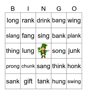 St. Patrick's Day Bingo Card